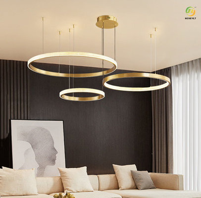 Mirror Titanium LED Fashionable Modern Ring Light For Home / Hotel / Showroom