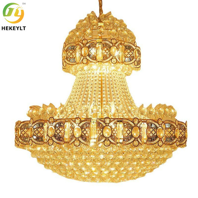 Gold Luxury K9 Crystal Led Pendant Light Modern Classic Style