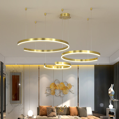 Gold Color Metal Acrylic Modern LED Ring Chandeliers 85 - 265V
