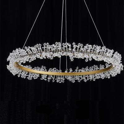 Hanging Rings Led Crystal Pendant Light Luxury Home Hall Hotel  Decoration