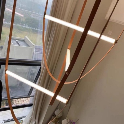 Handmade Leather LED Modern Chandelier ForLiving Room