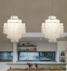 LED White Dining Room Lights Metal Acrylic Pine Cone Pendant Light