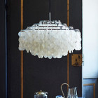 LED White Dining Room Lights Metal Acrylic Pine Cone Pendant Light
