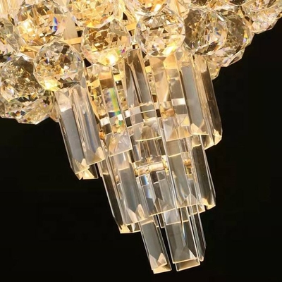 Gold Beautiful Modern Led Crystal Chandelier For Hotel And Living Room