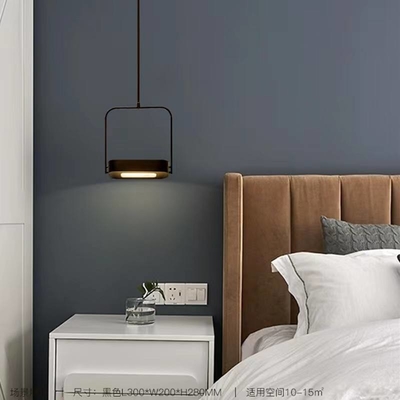 LED Glass Metal Single Decorative Pendant Light For Bedroom Bedside