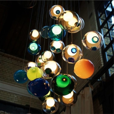 Modern Colorful Glass Ball For Dining Room Restaurant Decoration Light Fixture Luxury Large