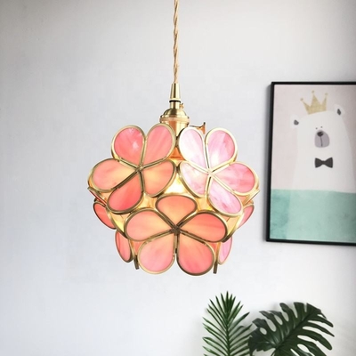 Colorful Flower Shape Indoor Nordic Glass Pendant Light And Chandeliers Luxury Lustre