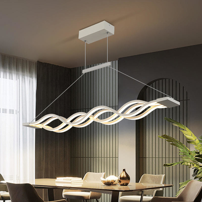 Wave Acrylic LED Chandelier Decorated With Fishline Special Shaped Lamp