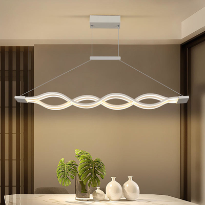 Wave Acrylic LED Chandelier Decorated With Fishline Special Shaped Lamp