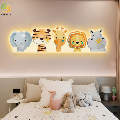 Cartoon figure decoration mural lamp painting for children's room bedside bedroom