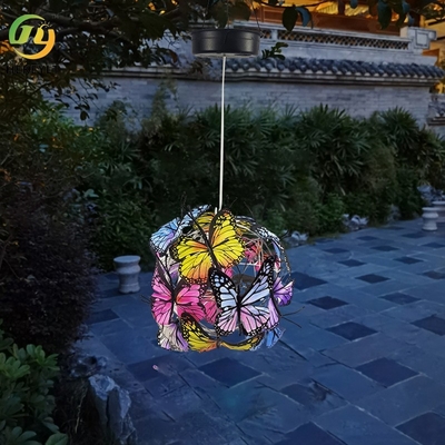 Solar Garden Decorative Light Creative Iron Butterfly Ball Hanging Light Outdoor Garden Square Landscape Atmosphere Hang