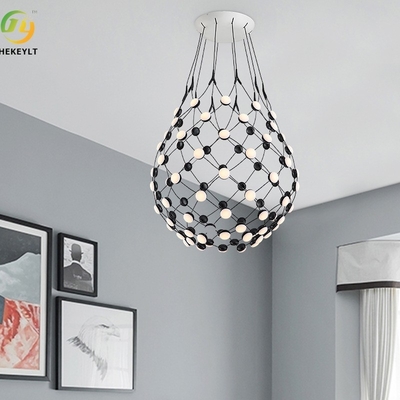 Modern Simple Restaurant Creative Grid Glass Pendant Light For Clothing Store Model Room Hotel Hall Staircase