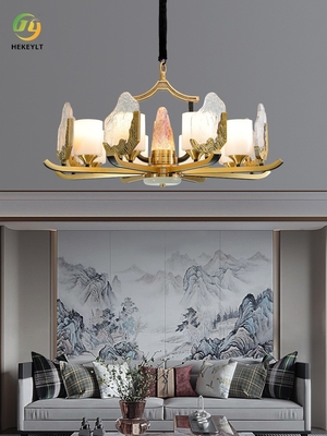 Living Room Bedroom LED Pendant Lamp Dining Room Copper Iceberg Cry Ceiling Light