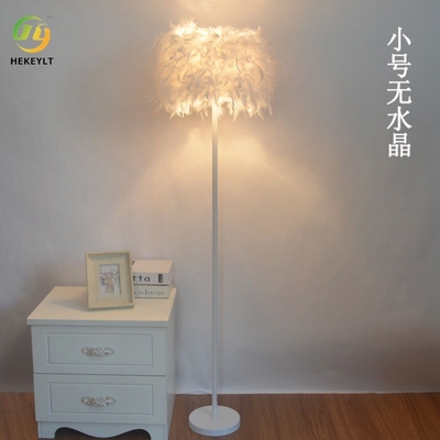 Feather Crystal Floor Lamp Wedding Living Room Bedroom Bedside Lamp Beauty Anchor Fill Light