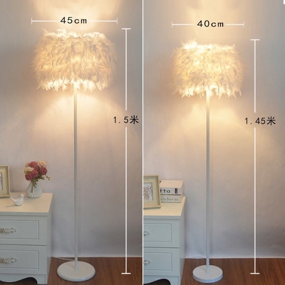 Feather Crystal Floor Lamp Wedding Living Room Bedroom Bedside Lamp Beauty Anchor Fill Light