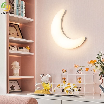 Minimalist Moon Wall Lamp Children'S Room Background Bedroom Bedside Study Lamp