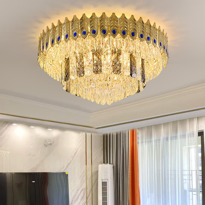 Post-Modern Luxury Crystal Chandelier Feather Ceiling Lamp Living Room Dining Room Bedroom Lamp