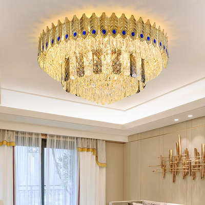 Post-Modern Luxury Crystal Chandelier Feather Ceiling Lamp Living Room Dining Room Bedroom Lamp