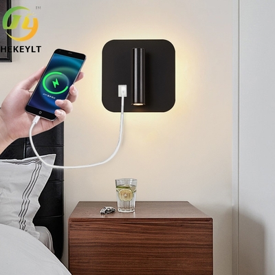 Modern Simple USB Rotating LED Wall Lamp Bedroom Hotel Headboard Reading
