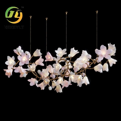 Customized Luxury Flower Art Ceramic Modern Project Chandelier For Hotel Wedding Lobby