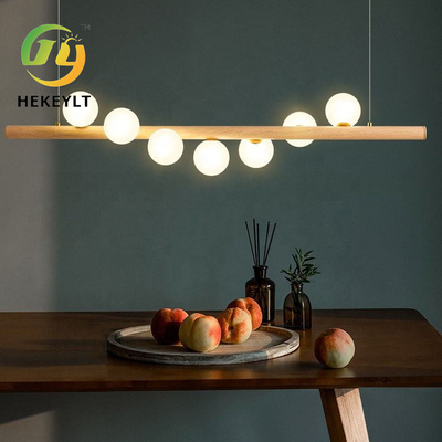 Nordic Solid Wood Style Restaurant Lamp Simple Modern LED Creative Bar Chandelier