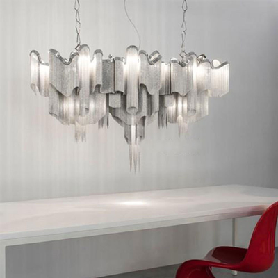 Commercial Office LED Tassels Dinning Room Pendant Chandeliers Nordic Modern Aluminum Decoration