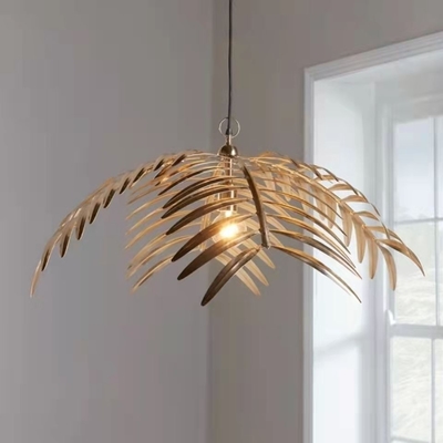 American Creative Iron Leaf Pendant Light Nordic Living Room Cloakroom Hotel Light