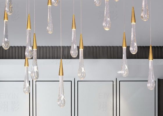 LED Water Drop Modern Crystal Drop Lamp for Creative Restaurant bar