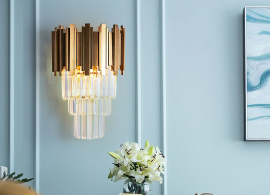 Modern Goldmetal Luxury Wall Lamp  Indoor Iron Crystal Wall Lamp
