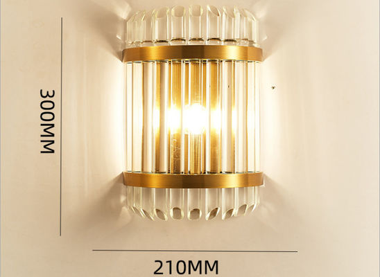 240V Bar Decoration Dia 210mm Hright 300mm / 500mm Crystal Wall Lamp