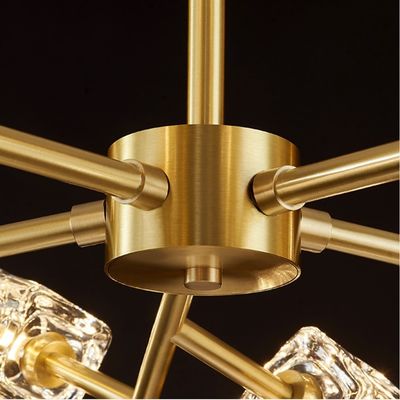 Vintage G4 Light source crystal modern chandelier All Copper Color