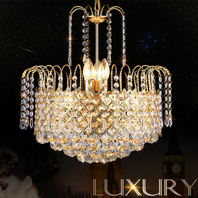 Indoor Luxury 5 Heads Crystal Pendant Light E14 Dia 40cm