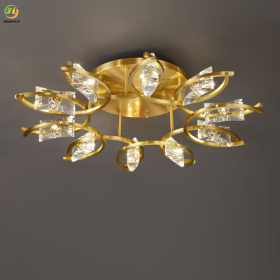 Hotel Home Crystal LED Ceiling Light Customized Luxury