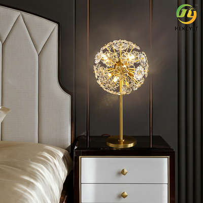 Copper Crystal Bedside Table Lamp G9 X 6 For Home Hotel