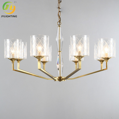 Clear Metal E14 Bulb Glass Modern Pendant Lamp For Living Room