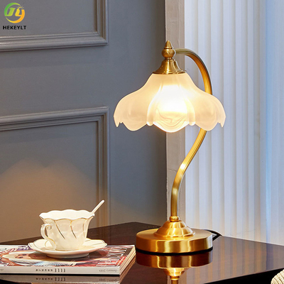Copper Glass Delicacy Quality Control Process  Decoration Bedside Table Lamp