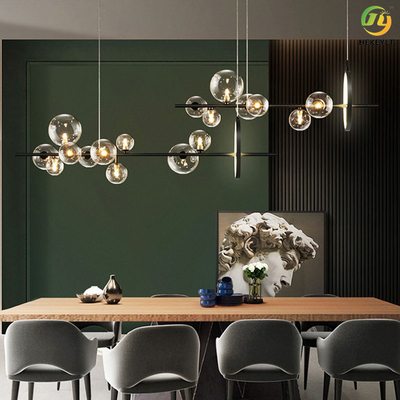 Nordic Modern Light Luxury Long Bubble Chandelier G9 For Restaurant
