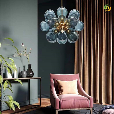 Postmodern Luxury Glass Pendant Light G9 3000k For Living / Dining Room