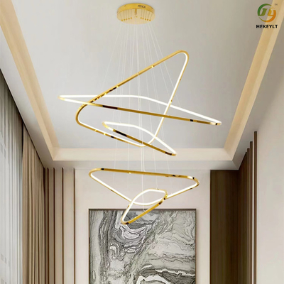 Luxury Triangle Stainless Steel Modern Ring Light For Living Room Bedroom
