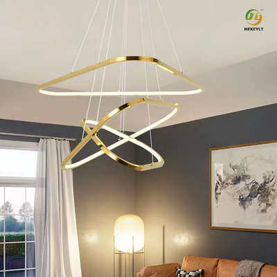 Luxury Triangle Stainless Steel Modern Ring Light For Living Room Bedroom