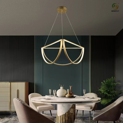 Gold Nordic Postmodern D Shaped Restaurant Hotel Modern Ring Light