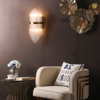 E14 X 2 Luxury Modern Crystal Wall Light For Home / Hotel / Showroom