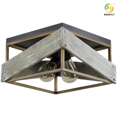 Industrial Wooden LED Ceiling Lamp For Bedroom