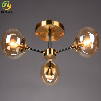 Nordic Style Iron Glass LED Ceiling Light For Home / Hotel
