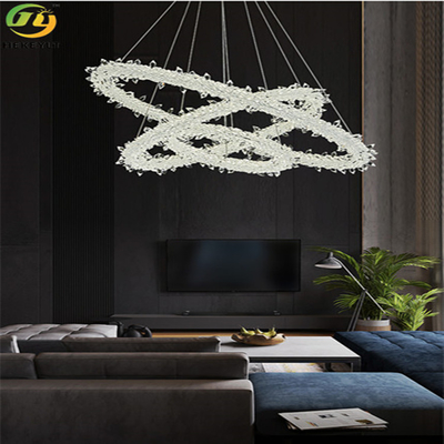 Modern Strip Crystal Pendant Light For Home / Hotel / Showroom