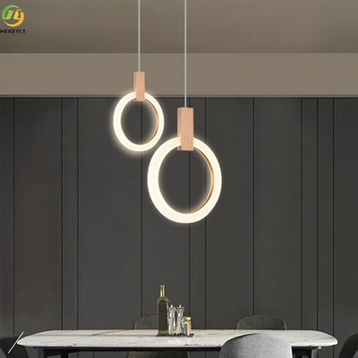 Wood LED Nordic Pendant Light For Showroom Hotel  Indoor