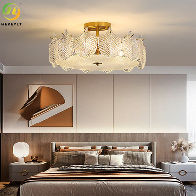 Modern Clear Glass LED Ceiling Light E14 Fashionable Indoor Decoration