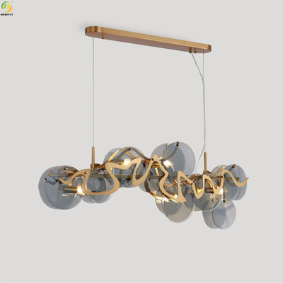 Iron Electroplating Nordic Crystal Pendant Light Home Art Baking Paint Gold E14