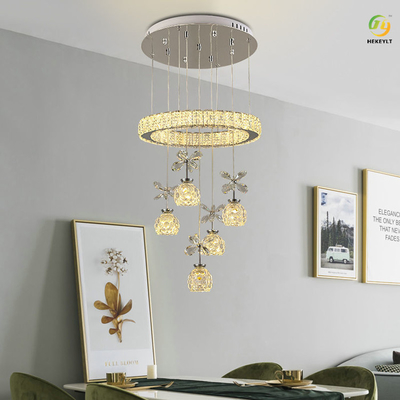 Modern Minimalist LED Luxury Crystal Candle Chandelier For Dining Living Room