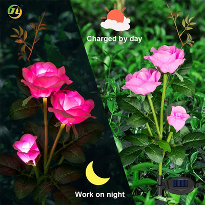 Outdoor LED Commercial Light Simulation Rose Flower Solar Light